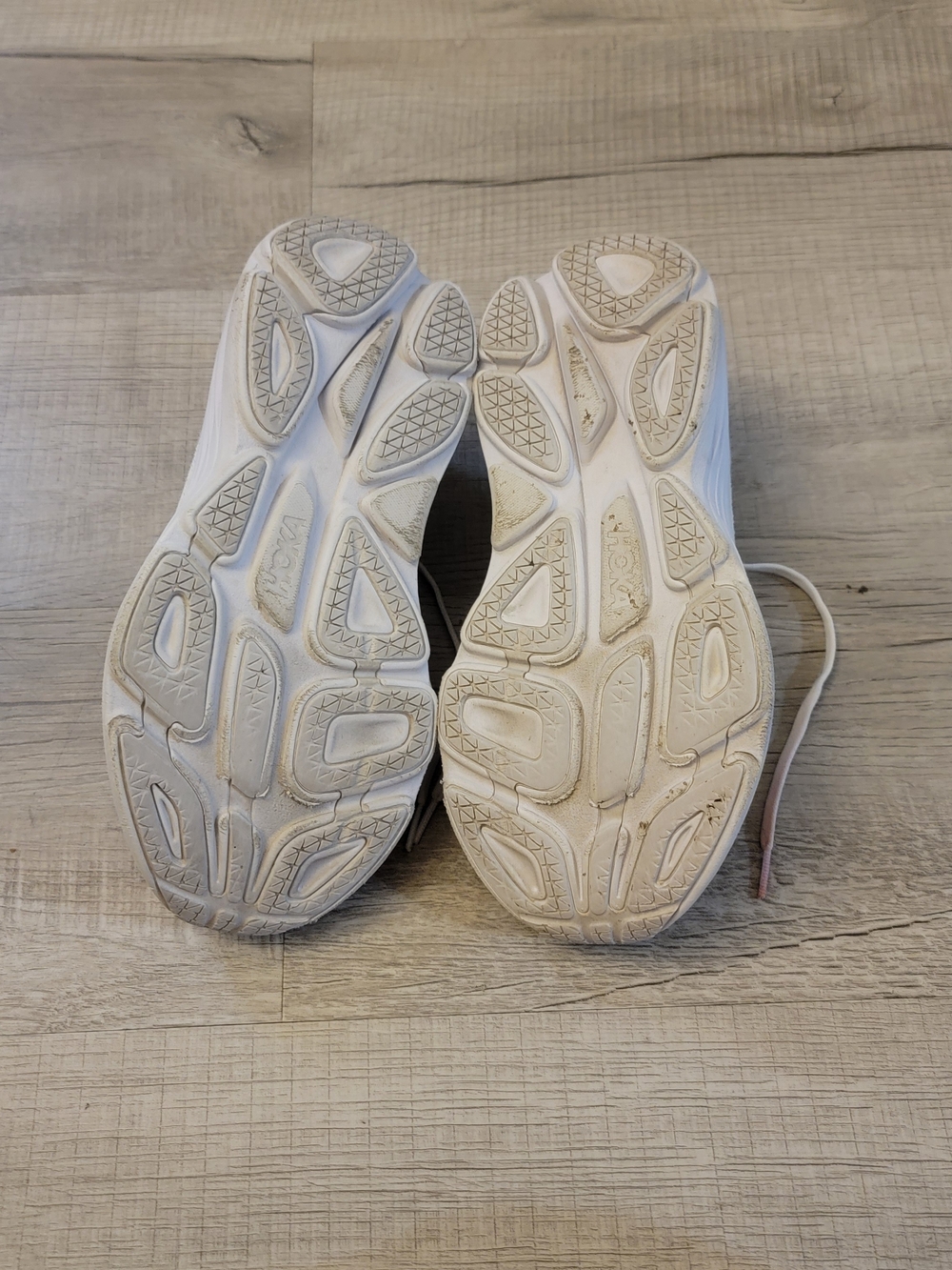 Hoka Women's White/Light Cream Running Shoes - Picture 6 of 8